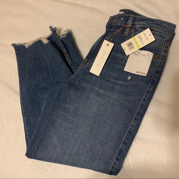 Ella Moss Cropped Wide Leg Jeans 